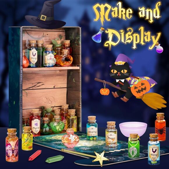 Magical Potions Kit 20 Witch Formula Mix Bottles DIY Arts and Craft Fairy Magic - Picture 5 of 11